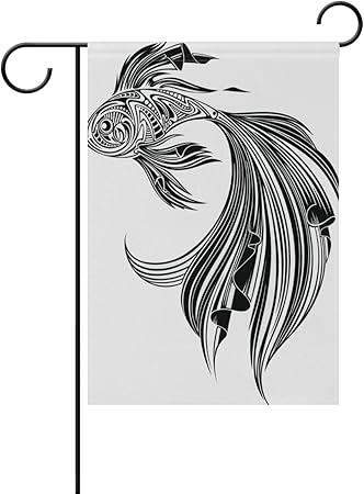 Amazon Com Wihve Japan Black And White Koi Fish Garden Flag