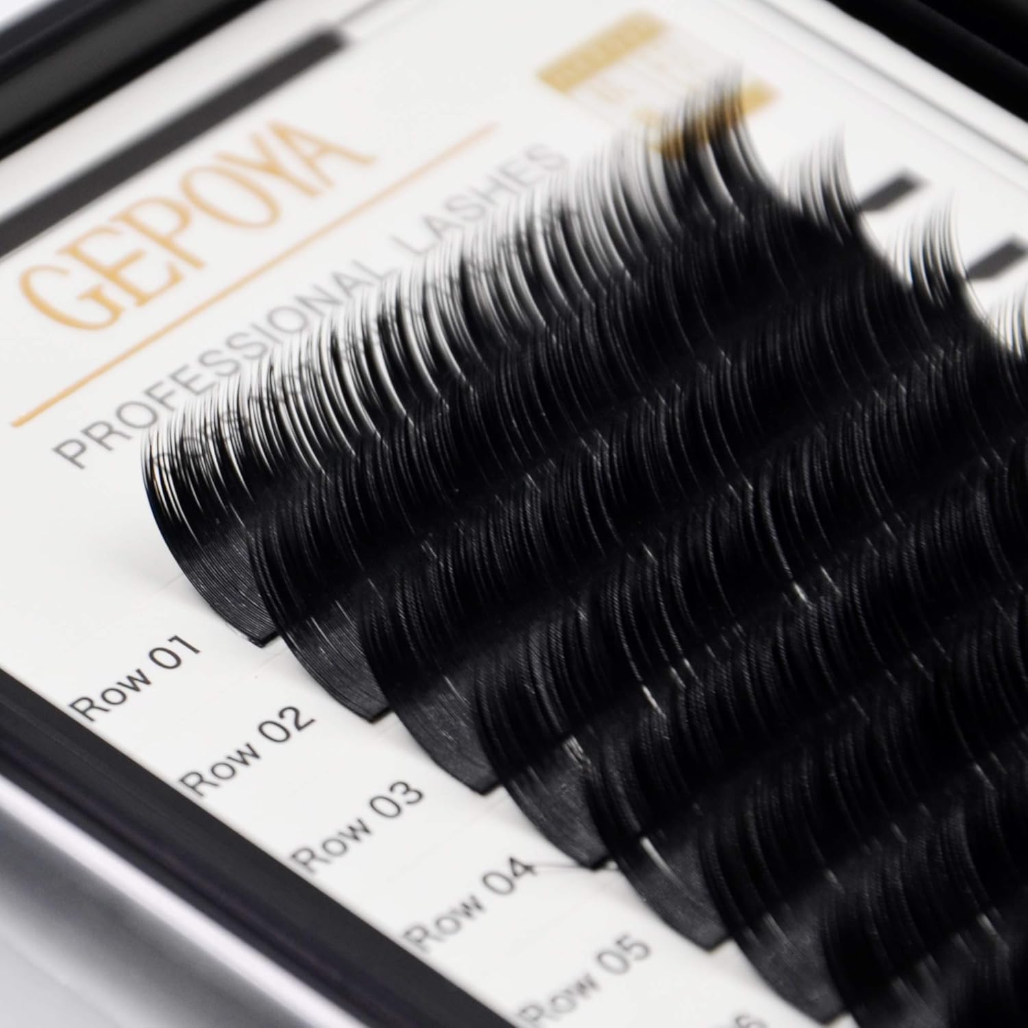 Eyelash Extensions Premium Silk Lash 0.10 Thickness C Curl 8-13mm Mixed Tray -GEPOYA Semi-Permanent Individual False Eyelashes - Pure Korean Silk Quality- Professional Salon Use