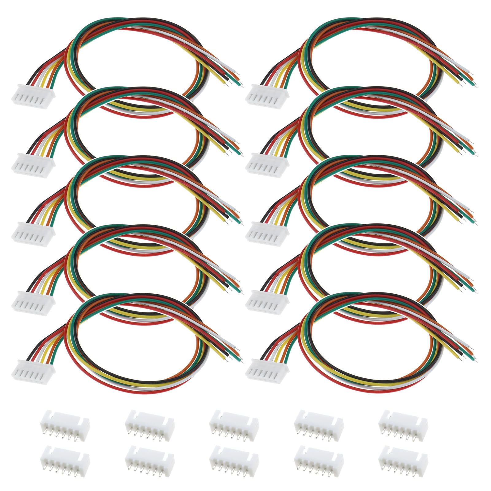 YINETTECH 10 Set 6 Pin Female&Male Connector Plug JST PH 6 Pin Micro Connector JST-PH Connector Adapter Plug for Automobiles Robots Lighting