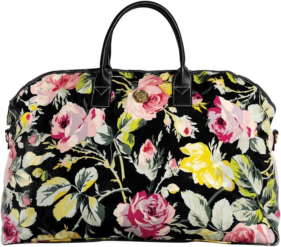 floral duffle bag with wheels