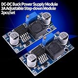 Akozon DC-DC Adjustable Step-down Converter Module 3.2V-35V to 1.25V-35V 3A 2pcs view 5
