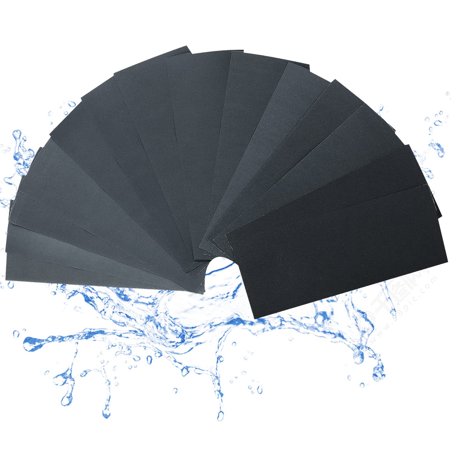 14Pcs Wet and Dry Sanding Paper Sheets Assorted for Furniture, Hobbies and Home Improvement, Grit of 400/600/800/1000/1200/1500/2000 Abrasive Paper Sheet 9 x 3.6 inch