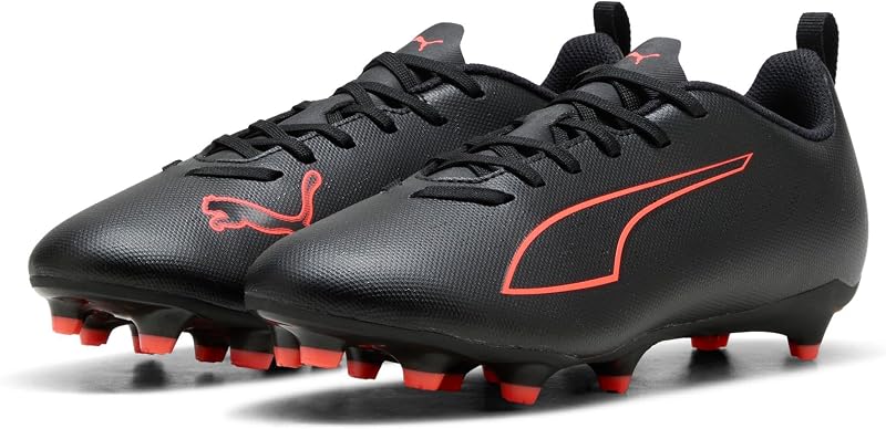 Ultra 6 Play FG/AG JR Chaussures de Football, Noir et Rouge, 37 EU, Puma Noir PUMA Rouge, 4.5 UK