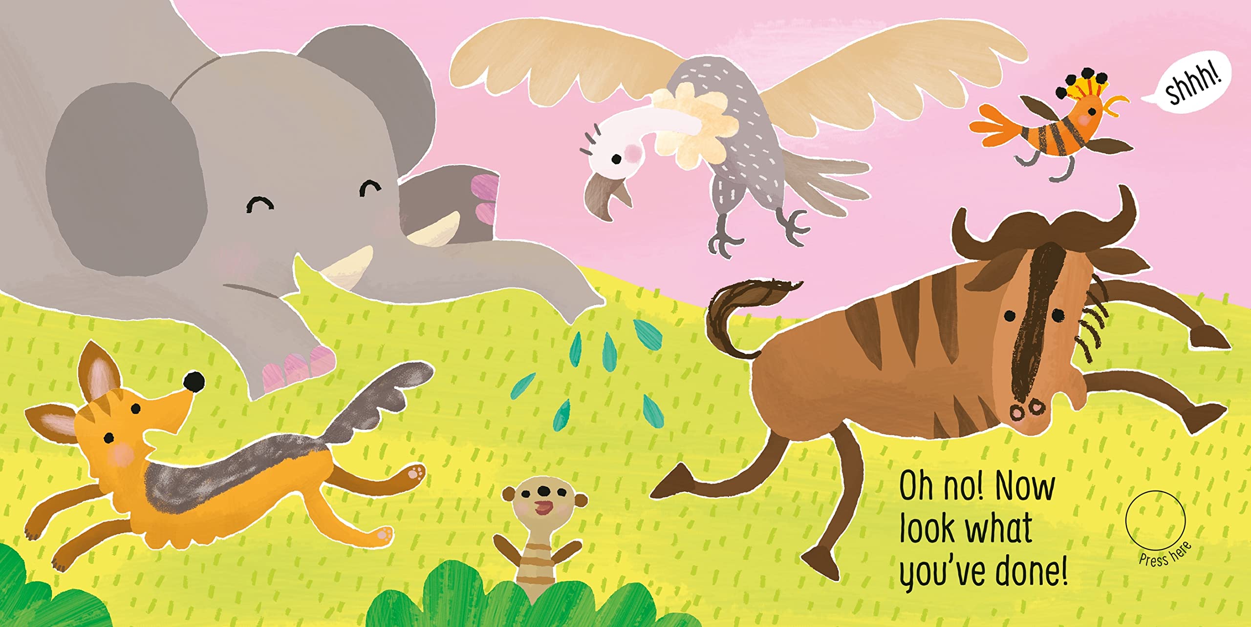 Don't Tickle the Elephant!: Interactive Touch And Feel Sensory Book with Elephant, Wildebeest and Vulture Sounds (DON'T TICKLE Touchy Feely Sound Books)