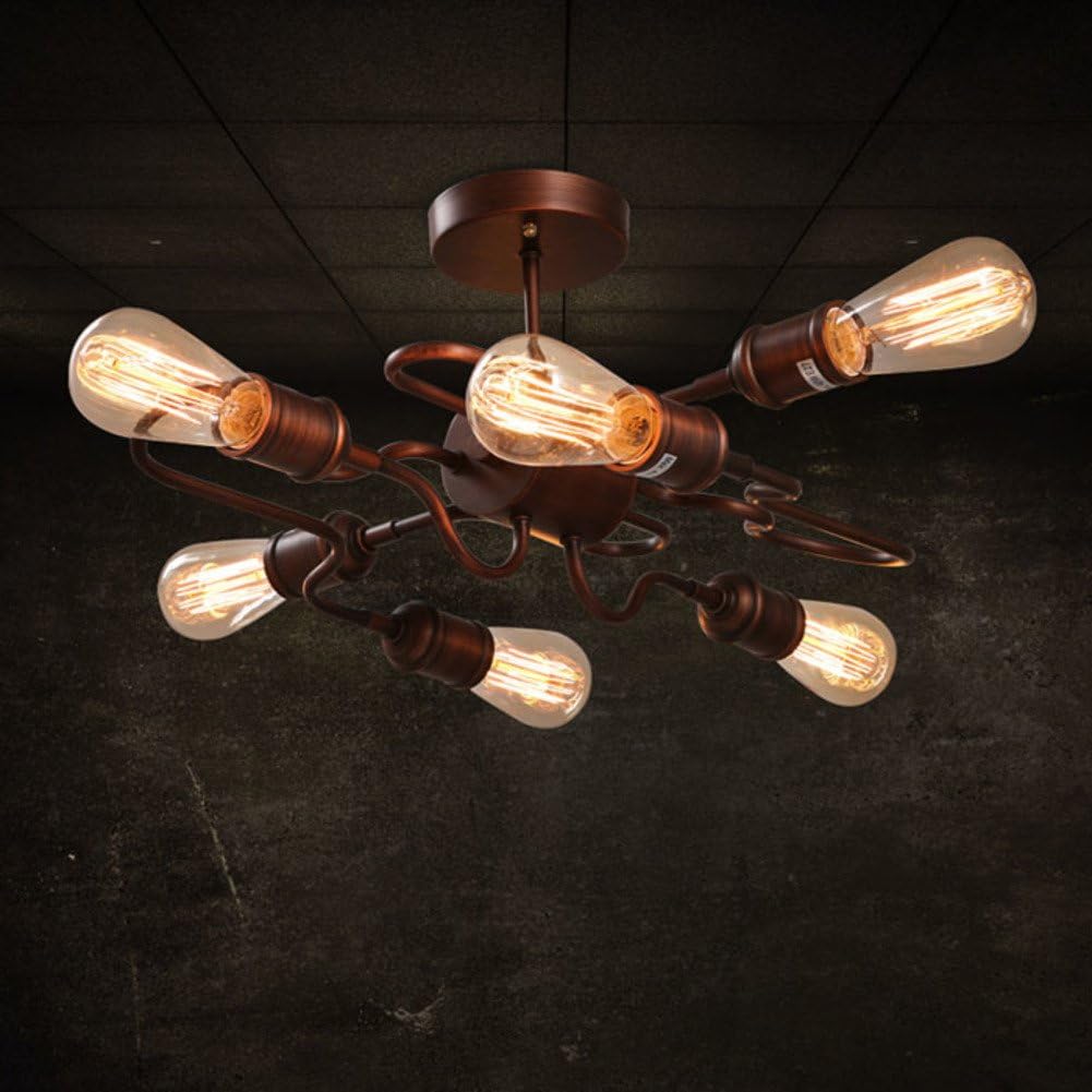 Six heads Pendant chandelier,Led Hanging lighting fixtures,Alien Creativity Vintage Ceiling light fixture,Barber shop Coffee Bar counter For e27-A [Energy Class A++]