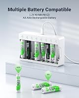 EBL 8 Slots NiMH AA AAA Charger with 2800mAh AA and 1100mAh AAA Batteries view 8