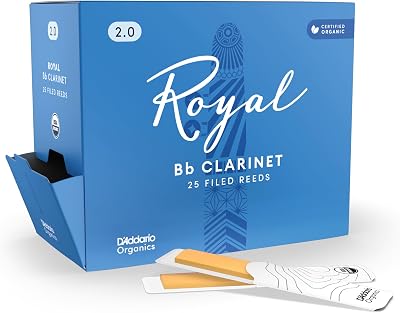 D'Addario Organic Royal Bb Clarinet Reeds 2.0 Strength Bulk 25