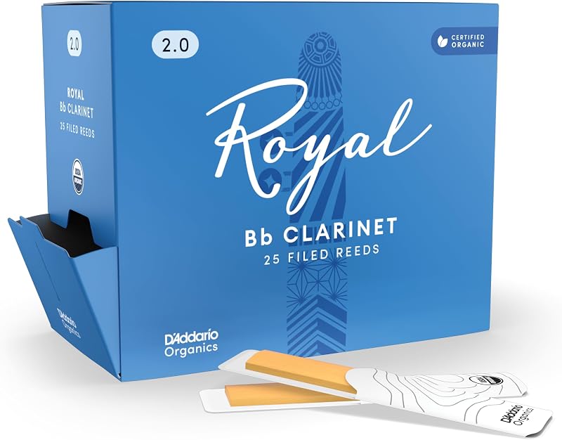 D'Addario Organic Royal Bb Clarinet Reeds 2.0 Strength Bulk 25