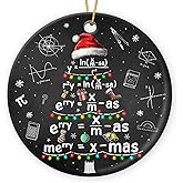 Gift Glow Math Christmas Ornament 2026 - Mathematics for Math Lovers, Double Sided Ceramic Ornament for Christmas Tree Decorations, Thank You Appreciation Gifts for Women Men Teachers