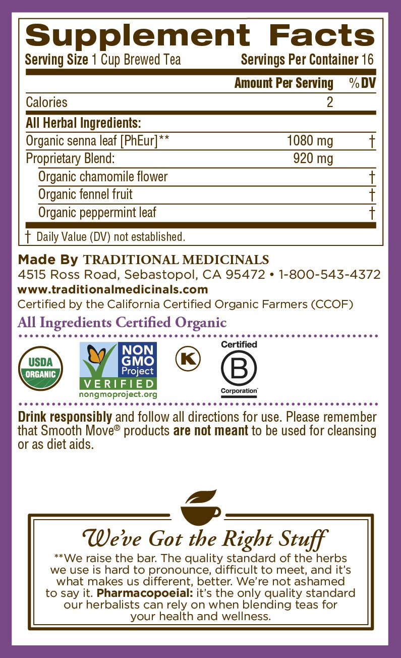 Traditional Medicinals Organic Smooth Move Chamomile 16 Ct: Health & Personal Care
