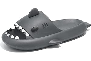 Metogo Cloud Shark Slides Non-Slip Open Toe Slippers Adult Women Men Cute Lightweight Sandals on Beach Shower