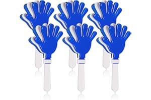 Syhood 6 Pcs Hand Clappers 7.5 Inch Noise Makers Party Favors Plastic Clapper Sporting Events Cheers for Football Basketball Birthday Decorations Gift Supplies(Blue and White)