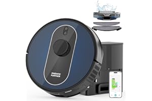 AZQQ Robot Vacuum and Mop: 5000Pa Robot Vacuum Self Emptying, 360 LiDAR Navigation, 3L Dust Station for 60 Days Hands Free, Auto Carpet Boost, No-Go Zones, for Pet Hair, Hard Floors & Carpets APP Control