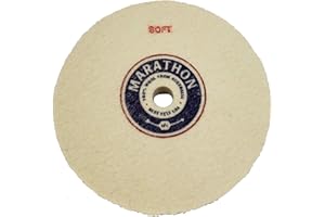 MARATHON 100% WOOL FROM AUSTRALIA BEST FELT USA BFC Marathon 5" Felt Honing Wheel, 1/2"" Thick, 1/2" Arbor Hole, Soft Density
