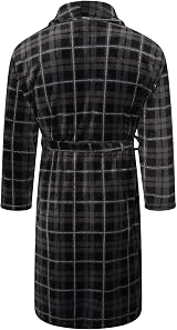 Adore Home Men's Soft Warm Flannel Fleece Bathrobe Gown 2XL-3XL Grey view 2