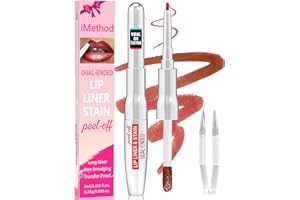iMethod Lip Liner Stain - Lip Stain, 2-In-1 Dual-Ended Peel Off Lip Stain with Tweezer, Natural Long Lasting Peel Off Lip Lin