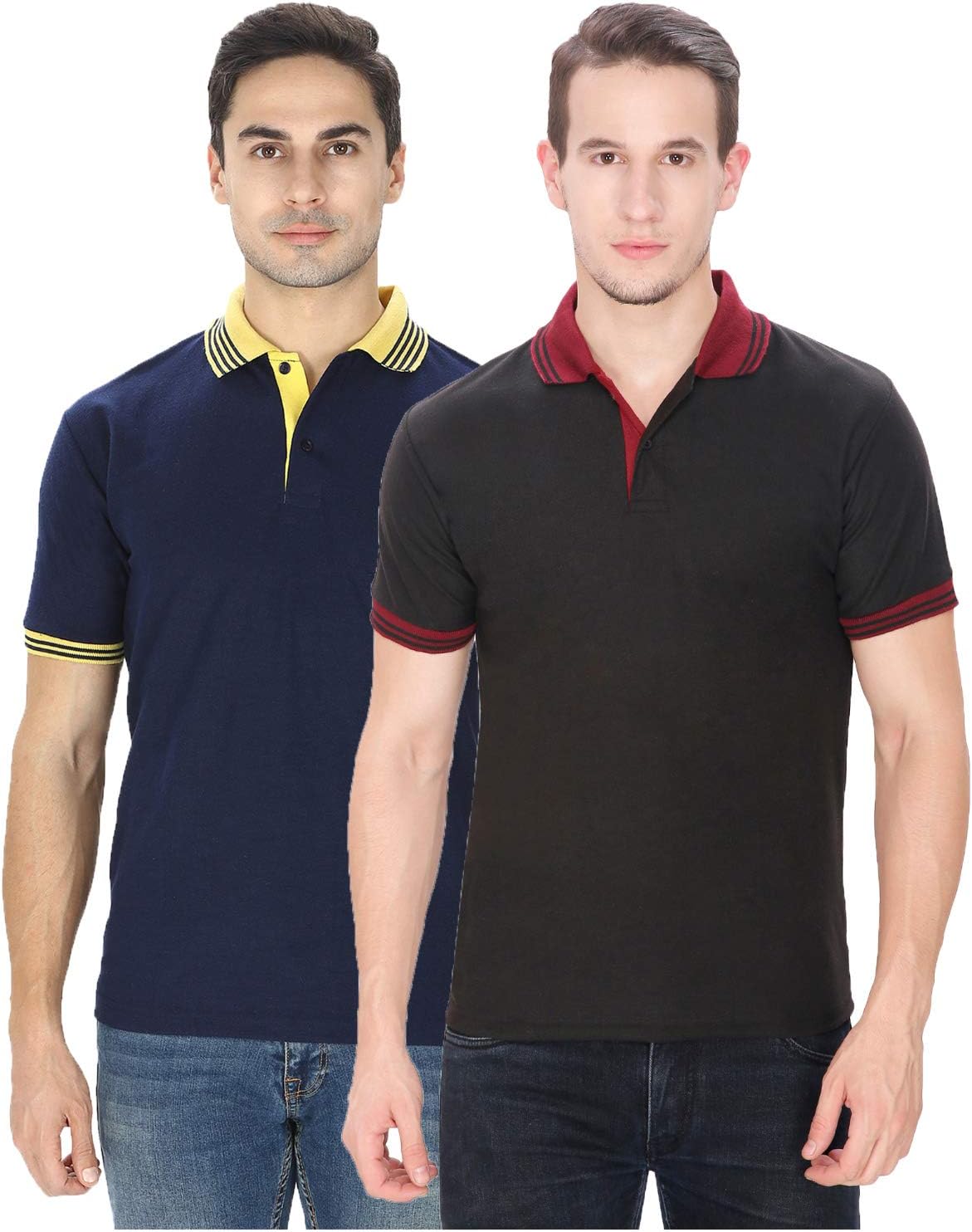 Baremoda Men's Regular Fit Polos (Pack of 2)