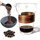 Glass Pour Over Coffee Maker Set, Ceramic Drip, No Paper Filters Needed | Reusable 50-Micron Ceramic Filter, Beginner-Friendly, Retain Coffee Oil, 360&deg; Rotation, Portable 250ml Serve, Office, Camping