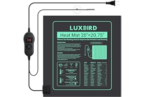 LUXBIRD Seedling Heat Mat with Thermostat, 20" x20.75" Larger Size for More Plants, Ideal for Indoor Planting, Germination, Home Brewing, Terrarium and Aquarium Heating