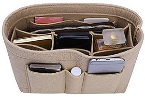 ZTUJO Purse Organizer Insert, Felt Bag Organizer For Handbag Purse Organizer,13 Colors, 6 Size (Large, Beige)