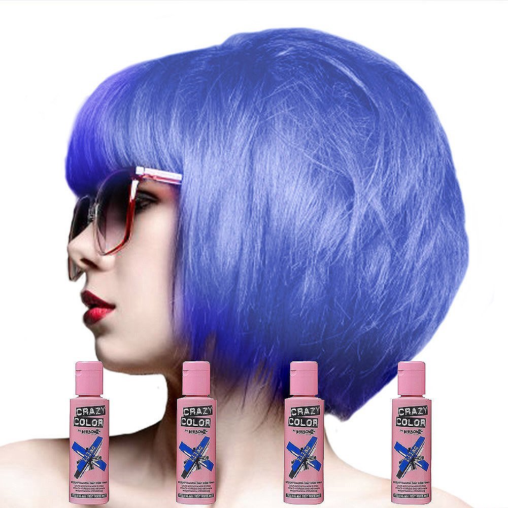 4 X Crazy Colour Semi Permanent Hair Dyes 100ml Lilac Amazon Co