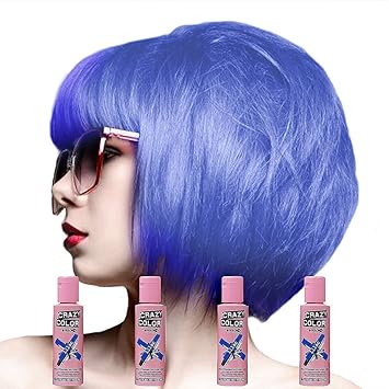 4 X Crazy Colour Semi Permanent Hair Dyes 100ml Lilac Amazon Co