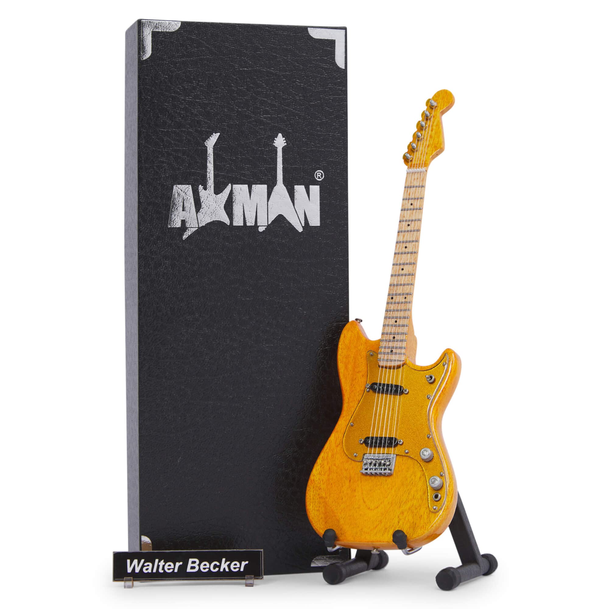 Axman Walter Becker (Steely Dan): Sadowsky Custom - Miniature Guitar Replica - Music Gifts - Handmade Ornamental 1/4 Scale - Includes a Display Box, Name Tag and Miniature Guitar Stand