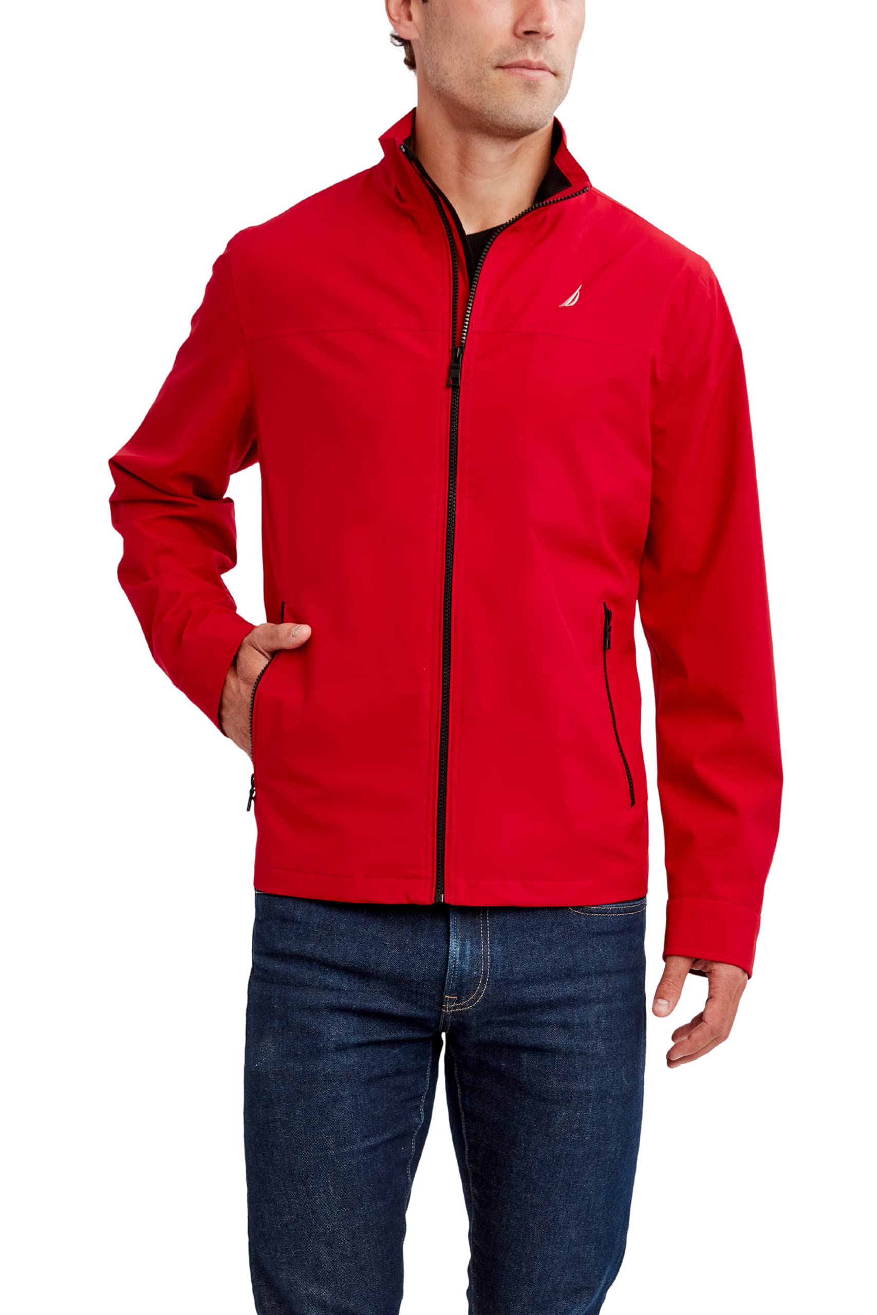 Nautica Men’s Golf Jacket – Casual Wear Windbreaker Jacket, Regular, Big & Tall Sizes, Red, XX-Large