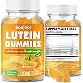 Saajoor Lutein & Zeaxanthin Gummies - Eye Vitamin Supplement with 40mg Lutein & 8mg Zeaxanthin to Support Macular, Vision & Overall Eye Health, Naturally Orange Flavor, 60 Count