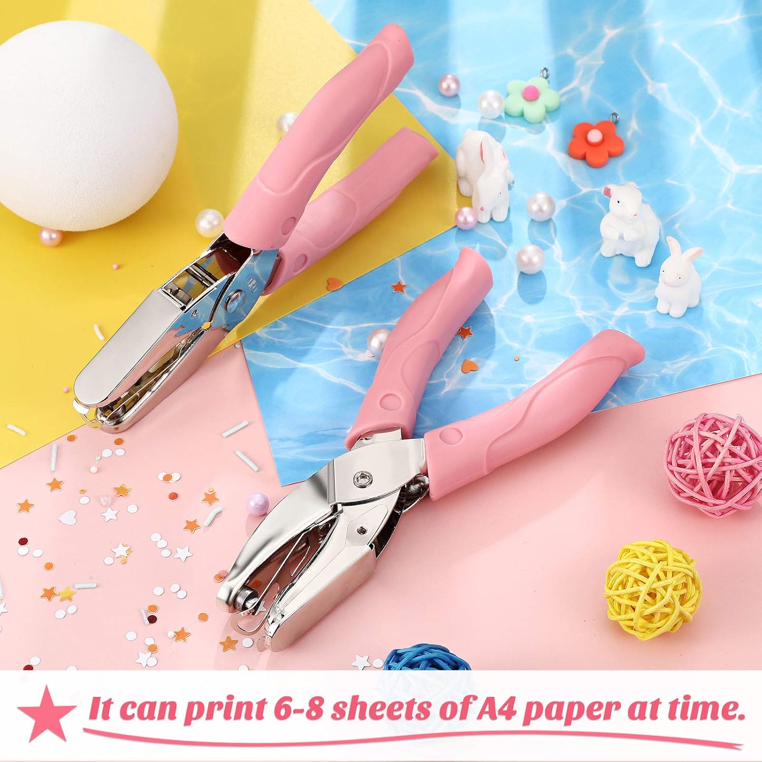 2 Pieces Handheld Hole Paper Punch Metal Single Handheld Paper Punchers Soft-Handled Paper Cutter for DIY Craft Tags Clothing Ticket Scrapbook Tool (Heart and Star Shape Hole): Arts, Crafts & Sewing