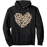 Cheetah Leopard Heart girls animal Print Pullover Hoodie