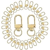 ISDVBUY 30 Pack Lobster Claw Clasps, Swivel Lanyards Trigger Snap Hooks for Keychain, Jewelry Making, Purse Bag Connector， DIY Crafts and Key Rings Accessories (Gold)