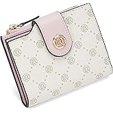 LAORENTOU Small Wallet for Women Soft Leather RFID Blocking Bifold Zipper Pocket Wallet Card Case Purse with ID Window