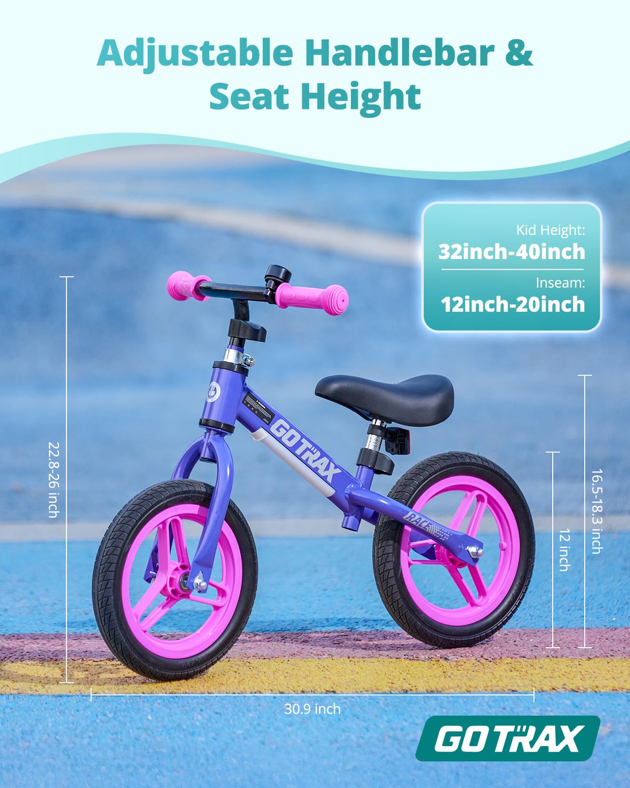 Gotrax KS12 Balance Bike for 2-5 Years Old, 12