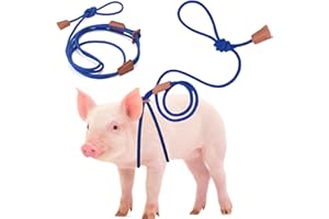 Drunhan Mini Pig Harness & Leather, Pet Pig Supplies, Adjustable Rope (9 inches Long -1/2 inches Diameter), Suitable for Small and Medium-Sized Pet Pigs(Blue)