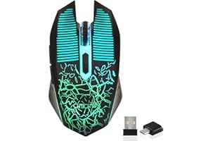 CHONCHOW Wireless Gaming Mouse Rechargeable LED Backlit 2.4G USB Receiver 3600 DPI Cordless Portable High Performance Compatible with PC Laptop MacBook iMac PS4 PS5 Switch Xbox one x(Black)