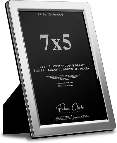 Fabian Clarke London Silver Plated 7x5 Photo Frame Satin Finish Tarnish