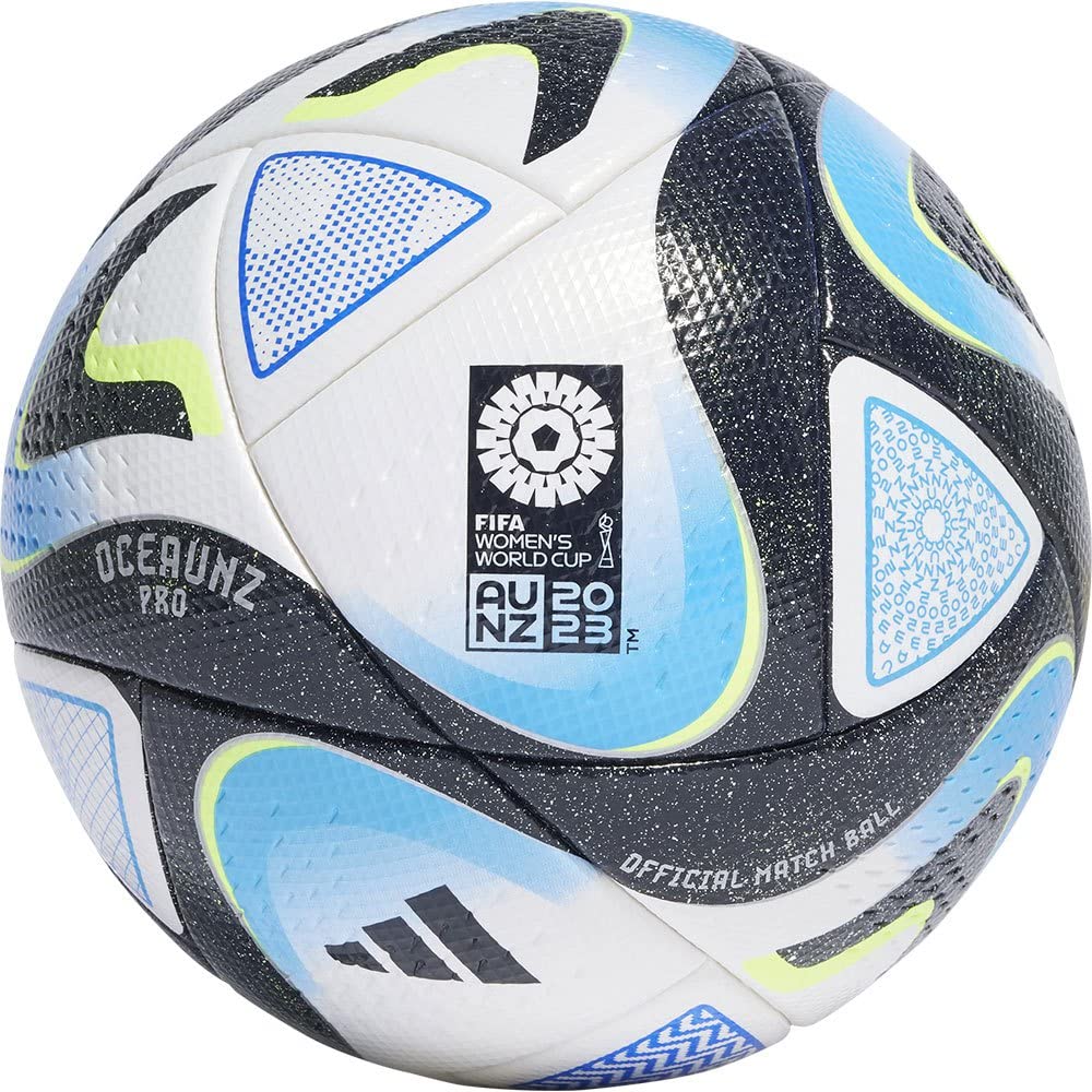 adidas Oceaunz Pro Football HT9011 5 Unisex Ball (Thermal Bonding) Top: White/Collegiate Navy/Bold Blue/Bright Blue Bottom: Lucid Lemon F23/Silver Met