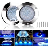 90led Underwater Boat Lights,Blue DC10-30V IP68 Waterproof Surface Mount | 316L Shell &amp; Clear Lens Marine Lights for Stern Interior Navigation Yacht Pontoon Transom Deck RV &amp; Fishing Boat