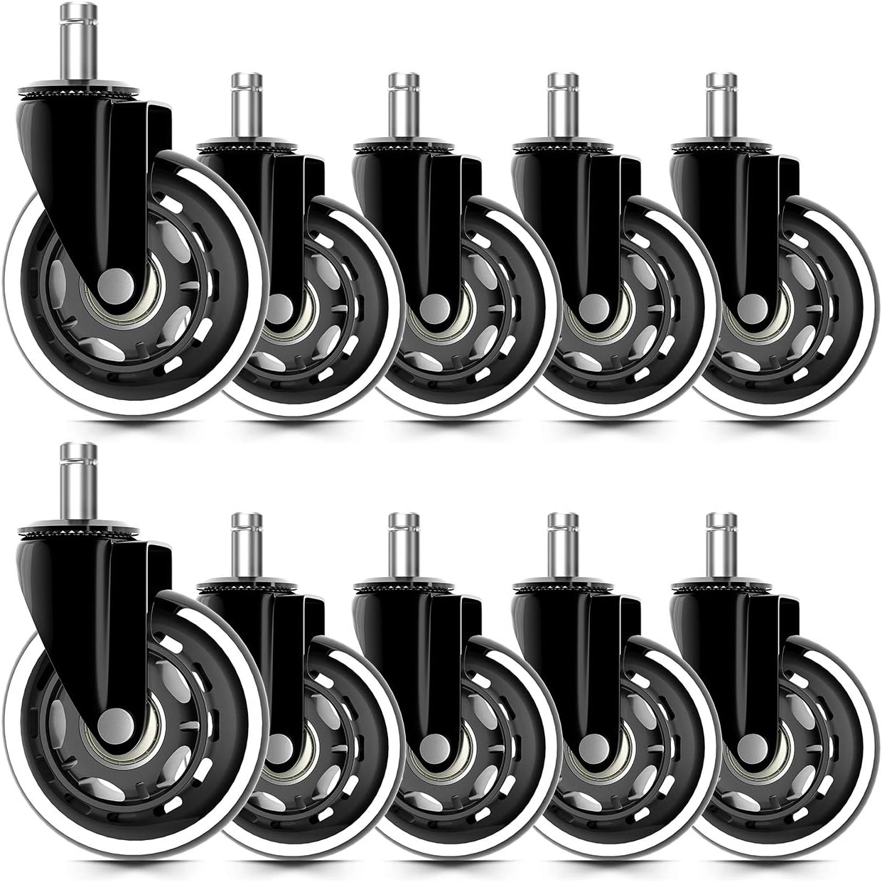 Qnine Office Chair Wheels 11 Mm Set Of 10 Swivel Chair Castors 11 X 22 Mm For Most Swivel Chair Frame Gaming Chair Not For Ikea And Nitro Concepts Chairs Amazon De Kuche Haushalt