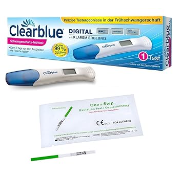 Vorteilspack - 20 Ovulationstests mit optimaler Sensitivität 20 miu/ml + Clearblue Digital Schwangerschafts-Frühtest mit klar