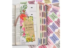 CUALFEC Laminated Bible Tabs Bible Index Tabs Old and New Testament Tabs with Bookmark and Guide Card Elegant Bible Study Supplies for Women and Men - Morandi