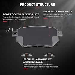 cciyu D969 Ceramic Front Brake Pad Set Fit For