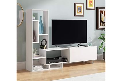 Heera Moti Corporation Multi Functional White Finish L Shape Tv