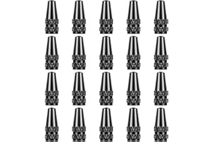 Oruola 20pcs Bike Valve Caps,Aluminum Alloy Bicycle Valve Stem Caps, Corrosion Resistant,Screw-On Universal Stem Covers for Bikes,Presta Valves Cap for MTB Road Racing Bicycle,Black