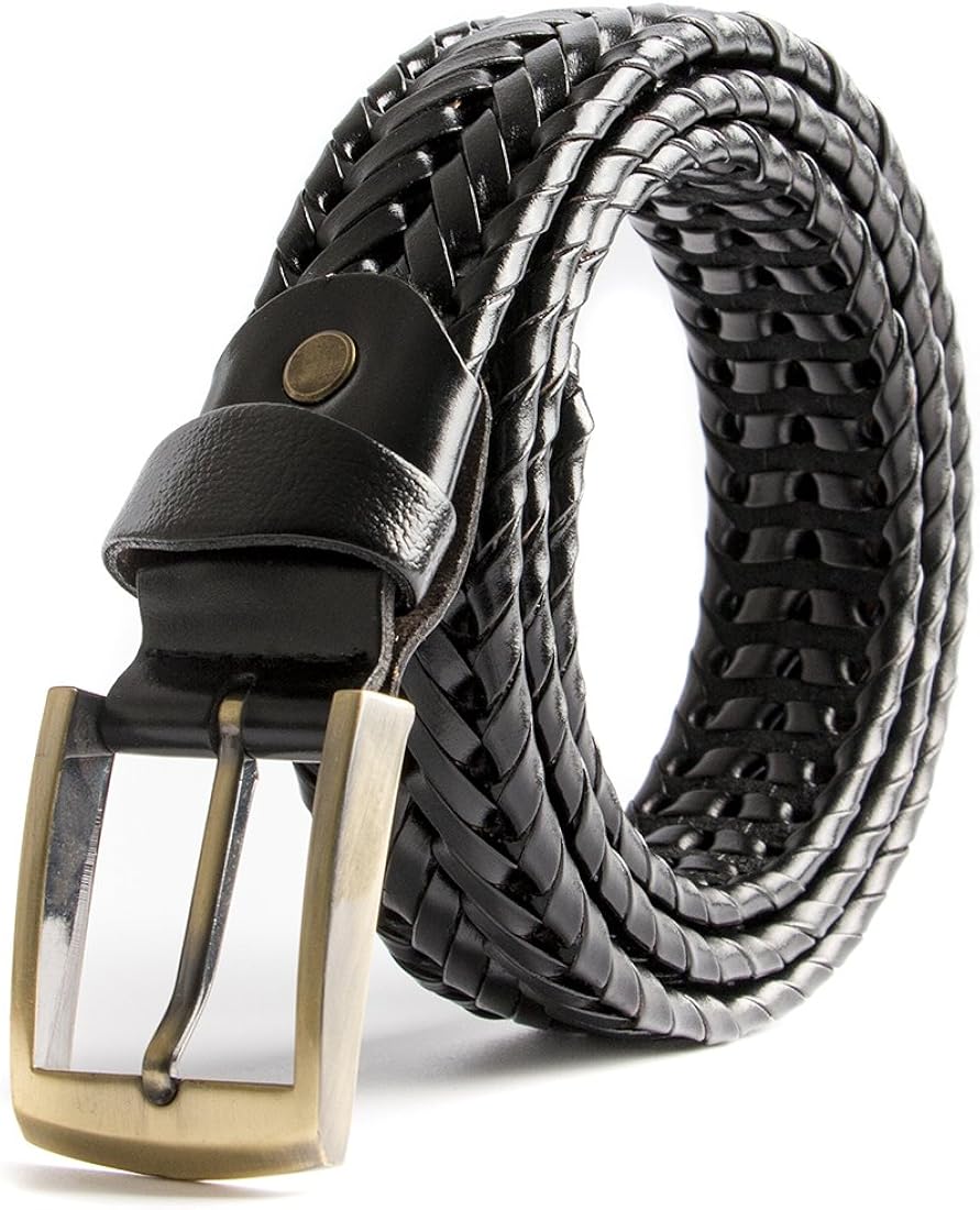 XingCHi Men Luxury Designer Braided Woven Genuine Leather Handmade