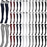 JaGely 24 Pairs Thigh High Socks for Women Over the Knee Socks Long Thigh High Stocking for Women Leg Warmer Daily Wear Cosplay, 2 Styles and 6 Colors