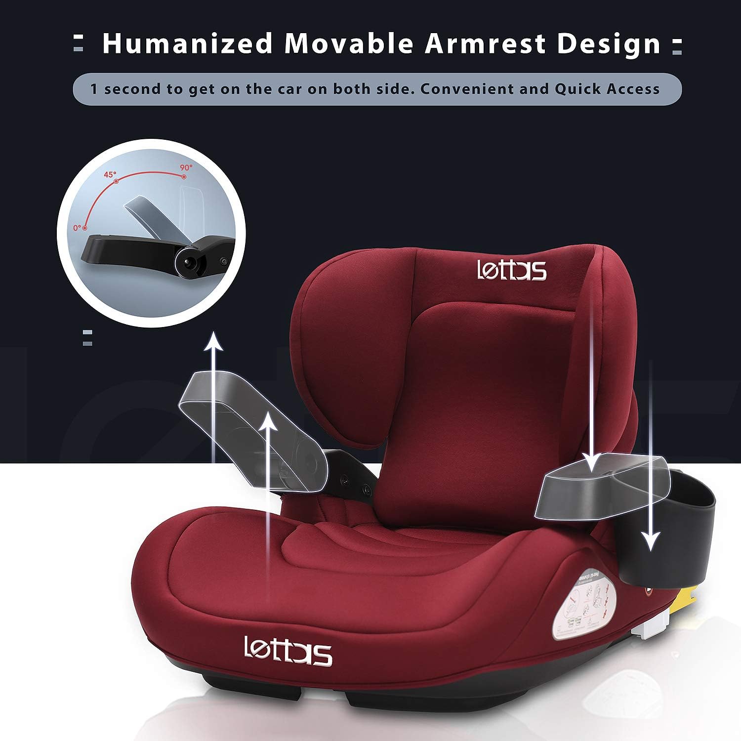 Super Saturday LETTAS Child Car Seat Group 3 Big Kids Lumbar Pillows