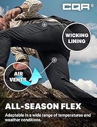 CQR Men's Active Flex Tactical Pants, Water