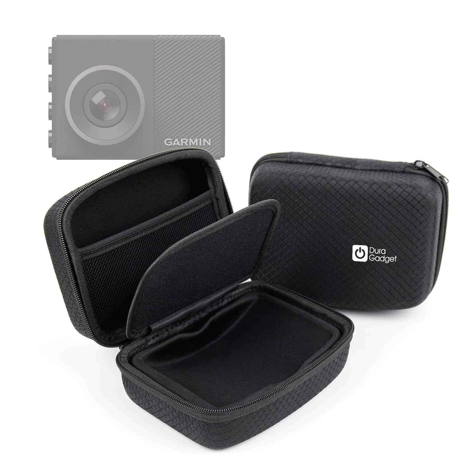DURAGADGET Deluxe Hard EVA Box Case in Black - Compatible with The Garmin Dash Cam 65W | Garmin Dash Cam 45 | Garmin Dash Cam 55 |
